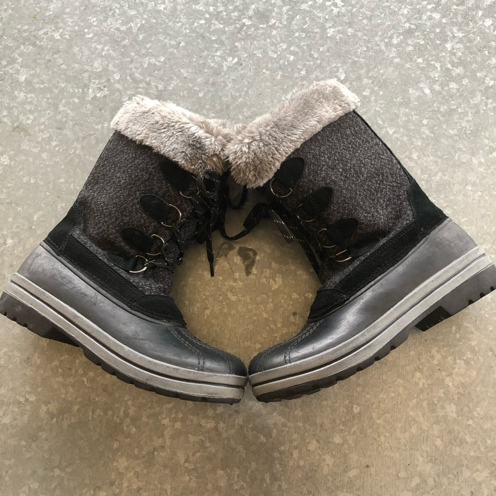Magellan Winter Boots Mid-Calf SZ 7 Black/Gray - Picture 5 of 8